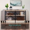 thumbnail image 4 of Best Choice Products 55in Rustic 3-Tier Console Table for Living Room, Entry w/ Non-Scratch Feet- Light Oak, 4 of 7