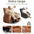 thumbnail image 3 of 360 Swivel Rocking Recliner Chair Oversized PU Leather Nursery Rocker with Heat and Massage Pull Handle Recliner for Living Room and Bedroom, 3 of 9