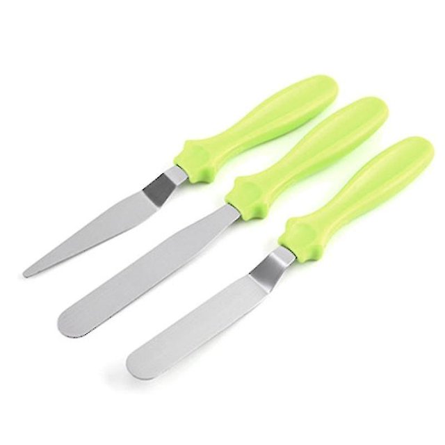 3 uds espátula para crema pastel desmoldeo menos juego de espátula de acero herramientas para hornear