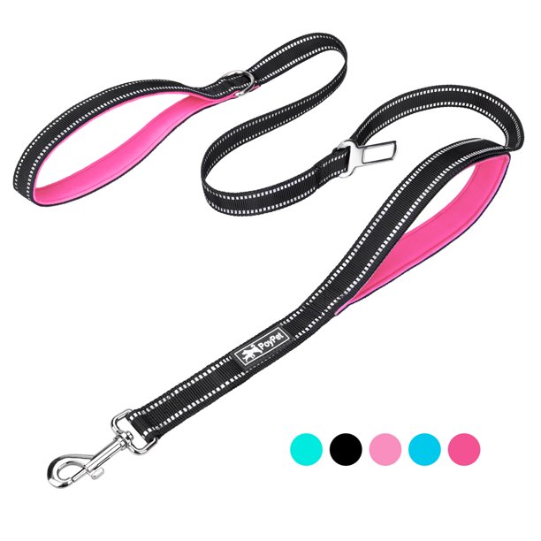 PoyPet Dog Leash 5 Ft with Soft Padded Traffic Handle, Reflective Dog