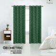 thumbnail image 2 of Cortinas opacas Deconovo con estampado geométrico de líneas, aislantes térmicos, con ojales, color bosque oscuro/línea geométrica, 132 x 243 cm, para el hogar, 2 of 8