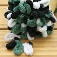 thumbnail image 3 of BambooMN Finger Knitting Yarn - Fun Finger Loops Yarn - Team Spirit Colors - 100% Polyester - 100g/Skein - White Black Green - 2 Skeins, 3 of 7