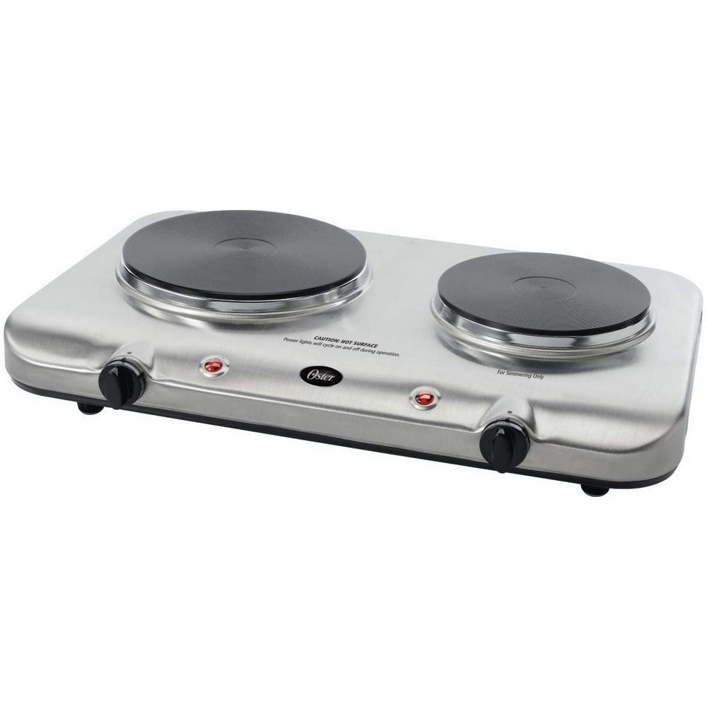 Oster Inspire Double Burner And Hot Plate Stainless Steel Ckstbuds00