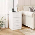 thumbnail image 4 of Costway Table de Chevet 1 Pce avec Station de Recharge, 3 Tiroirs de Rangement, Table de Chevet pour Chambre Blanc, 4 of 10
