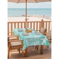 thumbnail image 2 of Outdoor Tablecloth with Umbrella Hole for Patio/Picnic/Party/Camping, Teal Ombre Coastal Waterproof Table Cloth Rectangle Table Cover Washable, Nautical Beach Starfish Coral Summer (54"x 80"), 2 of 8