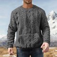 thumbnail image 2 of RYDCOT Mens Fuzzy Sherpa Texture Sweatshirt Long Sleeve Fluffy Crew Neck Pullover Cozy Basic Unisex Fall Winter Warm Tops Gray, 2 of 6