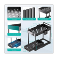 thumbnail image 2 of Kitchen Organizer Table Top Double-Layer Pull-Out Shelf Cabinet Pull-Out Sink Rack, 2 of 5