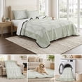 thumbnail image 6 of Queen Quilt Set 90''x96'', Sage Green Lightweight Summer Bedspread Coverlet Set with 2 Pillow Shams, Vintage Elegant Abstract Art Breathable All Season Quilt Bedding for Bedroom/Guest Room, 6 of 9