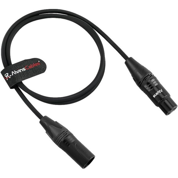 Alvin's Cables XLR 3 Pin Male to XLR 4 Pin Female Power Cable for Sony Venice F55 SXS, for Canon C400, for Blackmagic URSA Mini Pro, 1m| 3.3ft
