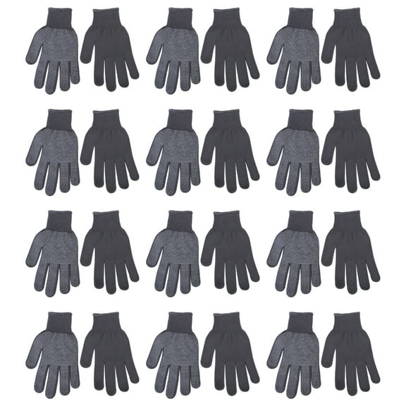 SIEYIO 12 Pair Nylon Work Gloves Reusable Dotted Working Safety Gloves with Grip Dots