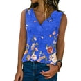 thumbnail image 4 of SHEOWO Women's Summer Vest Tops Casual Tank Loose V-Neck Floral Sleeveless Tee Comfy, 4 of 9