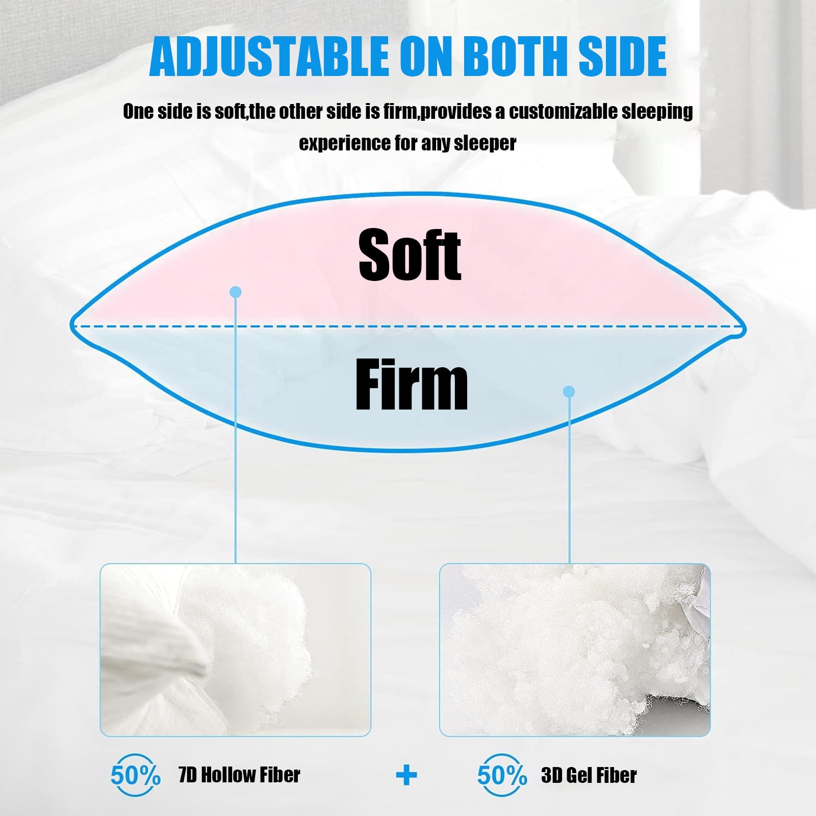 AuroraX White Decorative Bed Pillow Medium Soft Cooling Single Huge Overfilled Queen Bed Pillow for Side and Back Sleep Standard Bed Pillow Decor Gift for Mom