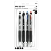 uni-ball 207 Retractable Fraud Prevention Gel Pens, Medium Point, 0.7 mm, Black Barrels, Assorted Ink Colors, Pack Of 4