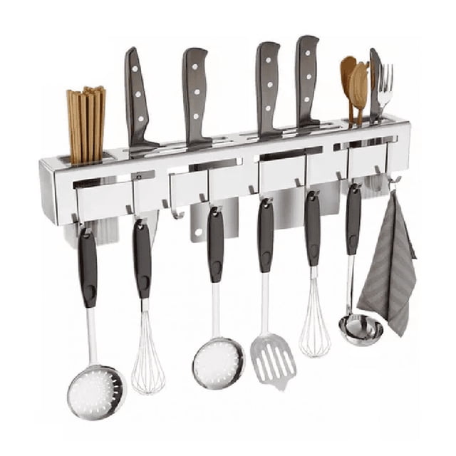 Porta Cuchillo Toallero De Cocina De Pared 50cm Con 8 Gancho