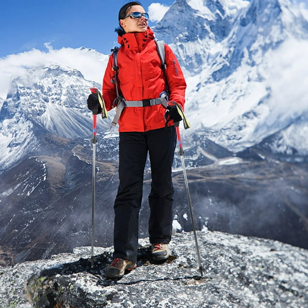 Bastón telescópico de senderismo de aleación de aluminio | Bastón plegable y ligero de fibra de carbono | Bastón de trekking resistente y duradero para exteriores, ideal para senderismo, monta