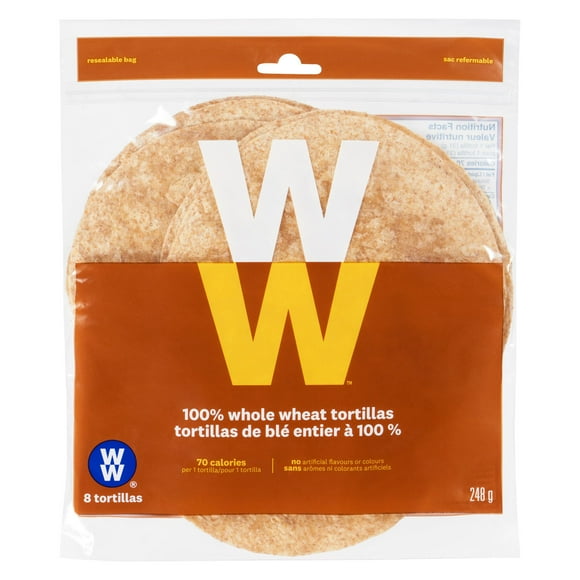 Tortillas de blé entier à 100 % WW™ Emb. de 8; 248&nbsp;g