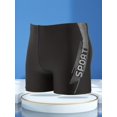thumbnail image 2 of Sport' Print Board Shorts, Quick-drying Drawstring Men's Swim Trunks, Men's Swimwear, Swim Shorts For Summer Beach Pool, 2 of 5