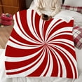 thumbnail image 5 of Red Swirl Christmas Throw Blankets Sweet Candy Cane Double Swirl Red and White Throw Blanket Soft Warm Cozy Flannel Blanket for Bedroom Living Rooms Couch Sofa Bed Home Decor 40x50 Inch, 5 of 6