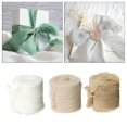 thumbnail image 3 of 3 Rolls Handmade Polyester Chiffon Fringe Ribbon White+Beige, 3 of 8