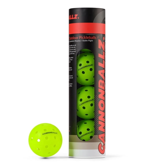 Mint Sport Cannonballz Outdoor Pickleball Balls – Durable 40 Hole Seamless Pickleballs, USAPA Approved Tournament Pickleball Balls Outdoor for Training, Competition and Outdoors Play (4 Pack)