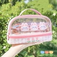 thumbnail image 3 of Cute Bunny Pencil Case,1pcs Pencil Case forPattern Double Layer Waterproof Transparent Pencil Case Pink Cosmetic Bag Portable Multifunction Pen Bag, 3 of 9