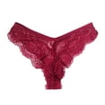 thumbnail image 1 of Gibobby Lencería de encaje Día de San Valentín Ropa interior de encaje para mujer Bikini de algodón Bragas Hipster Panty Ladies Stretch Sexy Briefs(Vino, M), 1 of 4