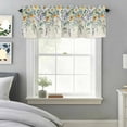 thumbnail image 5 of White Yellow Daisy Window Valance for Kitchen, Eucalyptus Leaves Lavender Spring Retro Rod Pocket Short Curtain for Small Windows, Light Filtering Decorative Valance, 56 x 16 Inch, 5 of 9