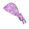 thumbnail image 3 of Fgvctg Scrub Hats For Women Valentine's Day Long Hair Head Covering Love Heart Print Tie Back Adjustable One Size Romantic Date Night Scrub Caps Purple, 3 of 5