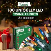 Christmas Uniquely LED Twinkle Lights Matches Incandescent Exactly - 16 of 100 Lights Twinkle - Indoor Outdoor 100 Multicolor Bulbs - 24.75 Feet, Christmas Tree Sparkling Twinkling Lights String