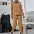 thumbnail image 4 of LIZUOJUN Pajama Sets for Women 2 Piece Fleece Long Sleeve Pants Sleepwear Lounge Set Soft Cozy Warm Pjs Loungewear Round Neck Pajama Warm Cozy Sleepwear - L, 4 of 5