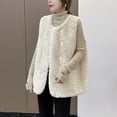 thumbnail image 4 of qolati Women's Shaker Fleece Vest Casual Sleeveless Sherpa Vests Jacket Lightweight Button Down Waistcoat Outerwear with Pockets, 4 of 7