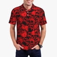 thumbnail image 1 of Fotbe Red Skulls 3 Camiseta Polo de Golf para Hombre con Estampado – Camisa Deportiva Transpirable con Cuello Abotonado-Large, 1 of 6