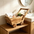 thumbnail image 6 of Hyknon Wooden Wagon Plantser Box, Garden Plants Cart with Wheels Handle, Rural Farmhouse Flower Basket, Cart Storage Basket Decor for Home Garden Outdoor Balcony Vegetables Flowers Herbs 10.2"L 6.3"H, 6 of 7