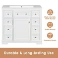 thumbnail image 4 of 36" Bathroom Vanity without Sink, Cabinet Base Only, Bathroom Vanity with 1 Cabinet and 6 Drawers, White, 4 of 8