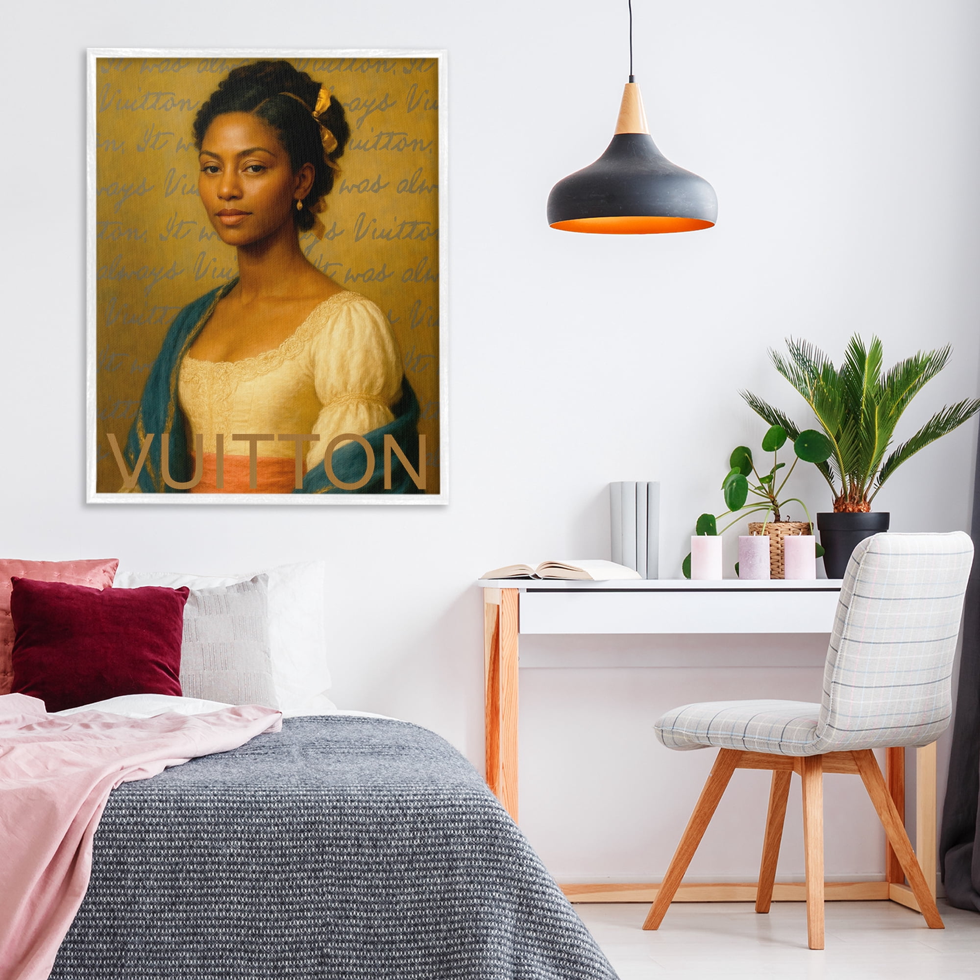 Stupell Industries Vintage Fashion Lady White Framed Giclee Art, design by Grotto Studios