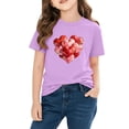 thumbnail image 4 of Bnwani Girls T Shirts Short Sleeve Comfortable Boys Shirts Breathable Tee Purple Sizes 3-9, 4 of 9