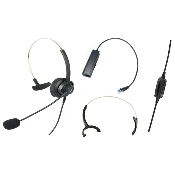 Headset Headphones + Adjustable Volume + Mute Control for Cisco Ip