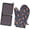 Pioneer Flower Floral-3, variant on Pioneer Flower Floral Print Pattern 2-Pack Oven Mitts Set, Heat Resistant Kitchen Gloves, 7.7" X 12"
