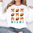 thumbnail image 3 of Miami Football Sweatshirt for Women Orange Bows and Footballs Game Day Pullover White Sweatshirt X-Large, 3 of 4