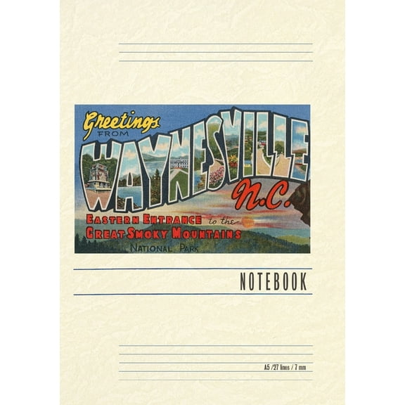 Vintage Lined Notebook Greetings from Waynesville, (Paperback)