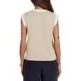 thumbnail image 5 of Sleeveless V Neck Womens Button Down Cap Sleeve Sweater Vest Color Block Knit Tank Tops, 5 of 6