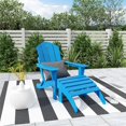 thumbnail image 2 of Ensemble de 2 Pcs Chaise Adirondack Pliante Classique avec Repose-Pieds Ottoman, 2 of 3