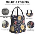 thumbnail image 3 of Pioneer Flower Floral Print Pattern Drawstring Lunch Bag Women - Drawstring Lunch Bag Insulated for Work Office - Stain-Resistant Large Lunchbags for Women with Multi-Pockets, 3 of 6
