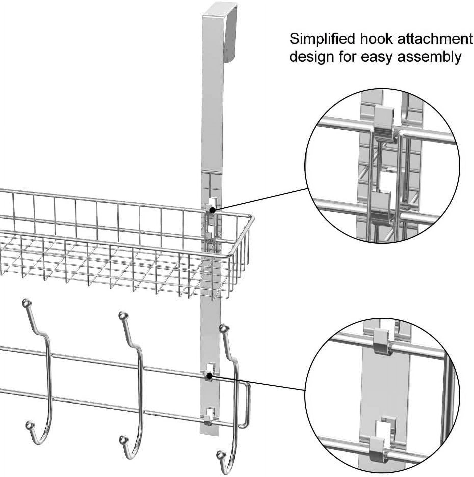 NEX 1-Shelf Over-the-Door Organizers with Mesh Bathroom Towel Hanging Rack, Chrome