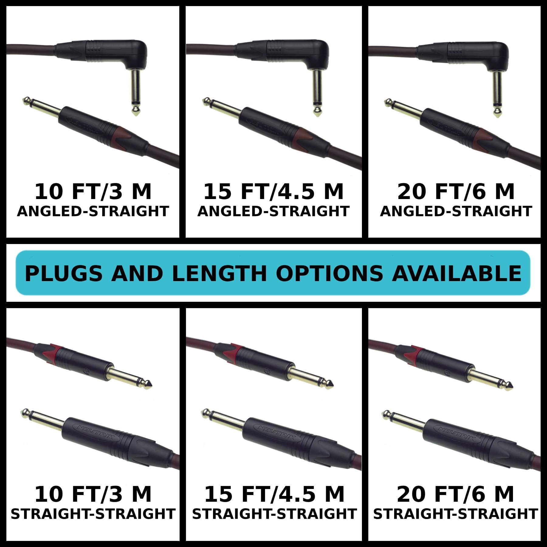 Evidence Audio The Forte Instrument Cable Straight to Straight Plugs 15 feet 4.5 m