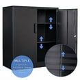 thumbnail image 4 of Yizosh Metal Storage Cabinet with 2 Doors and 2 Adjustable Shelves - 35.5" Garage Wall Cabinet, Locking Counter Cabinet for Home Office,Garage,Gym,School, 4 of 7