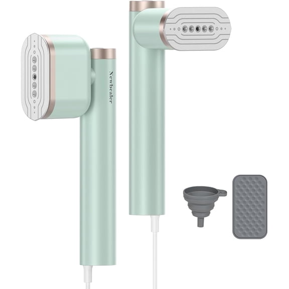 Newbealer Portable Steamer for Clothes, Leak-Proof Handheld Garment Steamer & Iron,15s Fast Heat-up, 120ml Compact Water Tank, Lightweight for Suitcase & Carry-on,Mint Green​