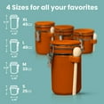 thumbnail image 2 of Home Intuition Ceramic Kitchen Canisters Set of 4 with Wooden Spoon Set – Airtight Containers, Metal Latches for Utmost Freshness – Sugar, Coffee, Flour, Tea & More | Rust, 2 of 6