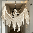 thumbnail image 2 of Halloween Skull Hanging Ghost Ornaments 13.8in Tattered Cloth Spooky Pendant Props ,Indoor Outdoor Ghost House Seasonal Decor Multi‑color Options, 2 of 5