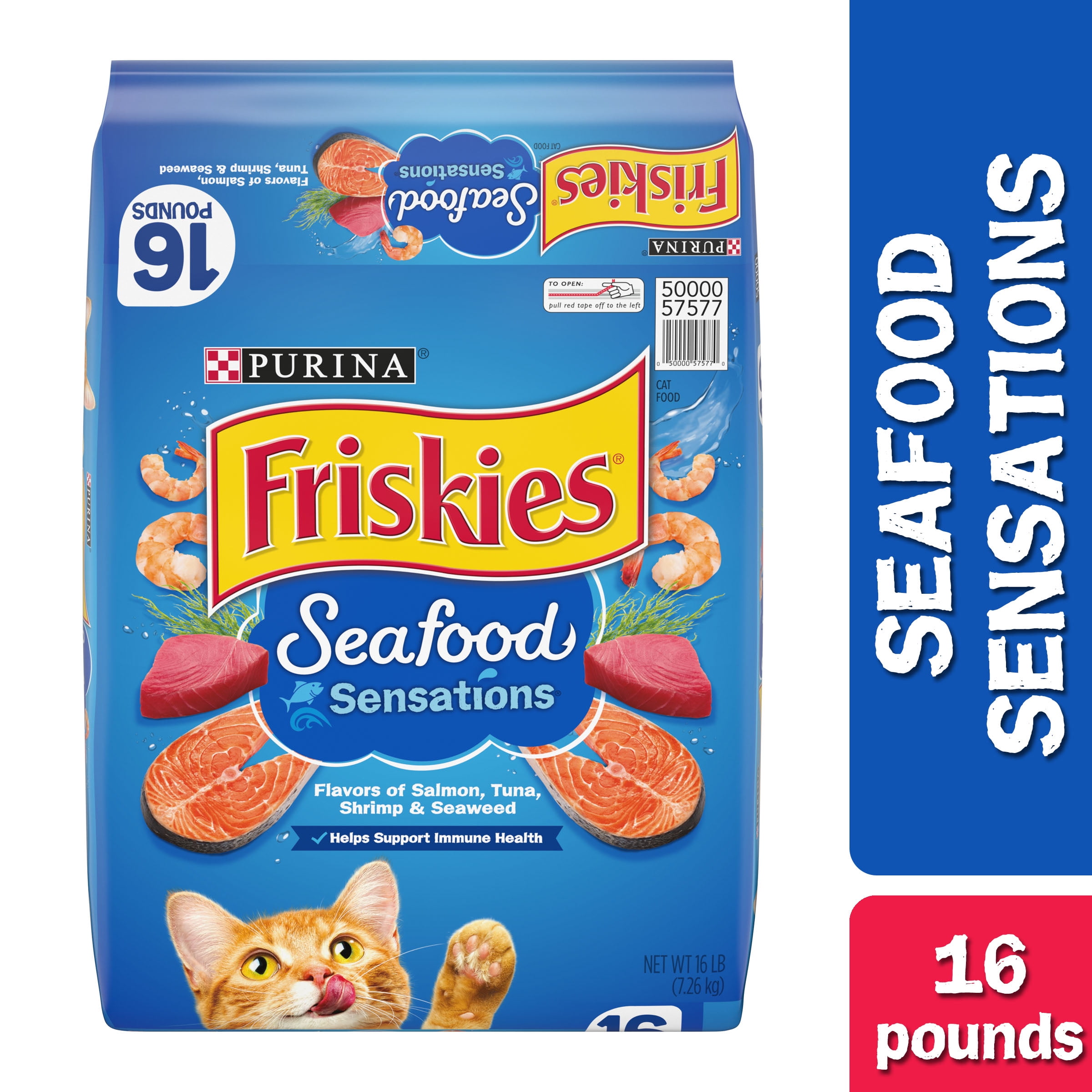 Friskies Dry Cat Food, Seafood Sensations, 16 lb. Bag